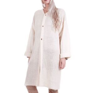 Vintage Blushe by Spiegel Mohair Blend Duster Cardigan Cream Sweater Women's 3XL